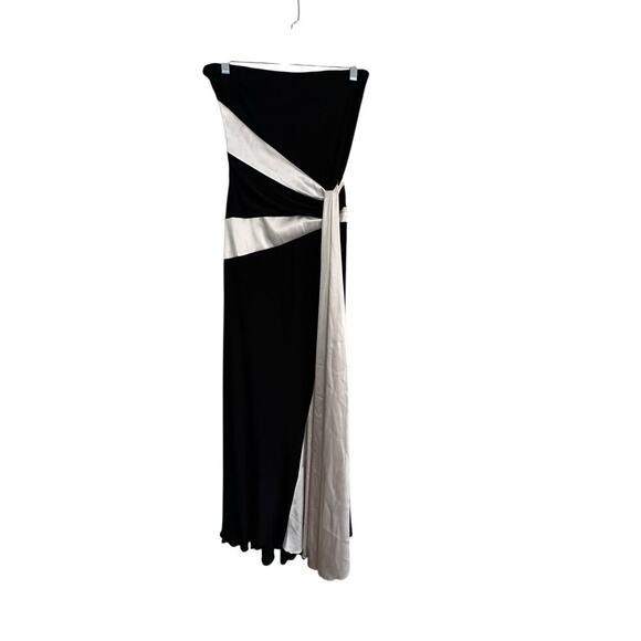 Vintage Jessica Mcclintock Black White Strapless Gunne  Sax Gown Dress Size 4 - Picture 2 of 10